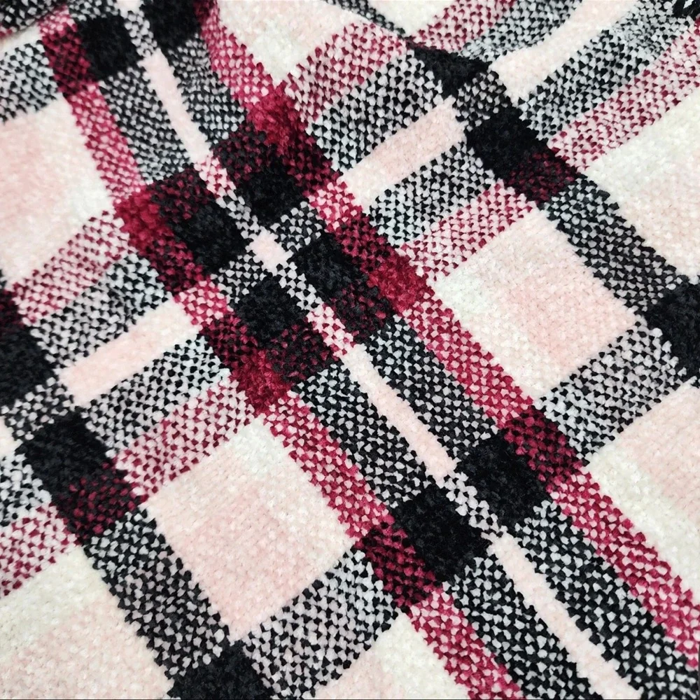 NWT Style & Co Women’s Chenille‎ Pink Plaid Scarf Gifts Stocking Stuffer Soft